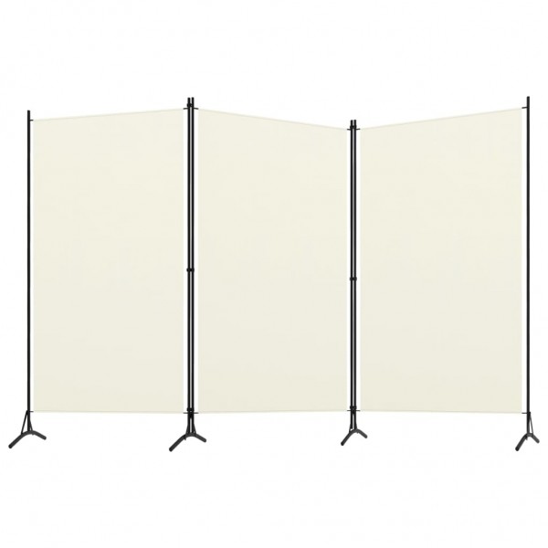 Biombo divisor de 3 paneles blanco crema 260x180 cm M 2
