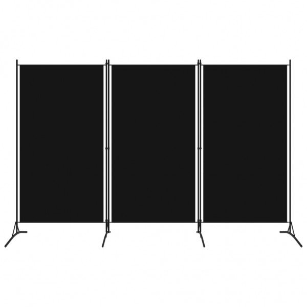 Biombo divisor de 3 paneles negro 260x180 cm D