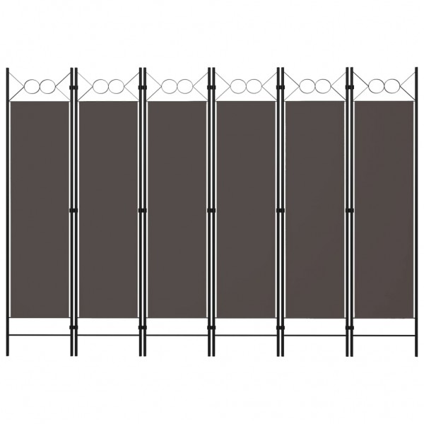 Biombo divisor de 6 paneles gris antracita 240x180 cm D