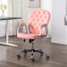 Silla de oficina giratoria de cuero sintético rosa 1