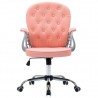 Silla de oficina giratoria de cuero sintético rosa 4