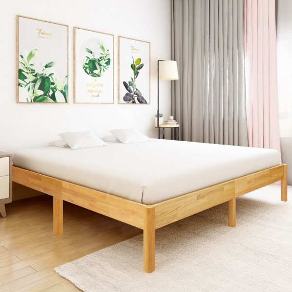Estructura de cama de madera maciza de roble 180x200 cm D