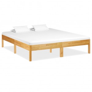 Estructura de cama de madera maciza de roble 180x200 cm H