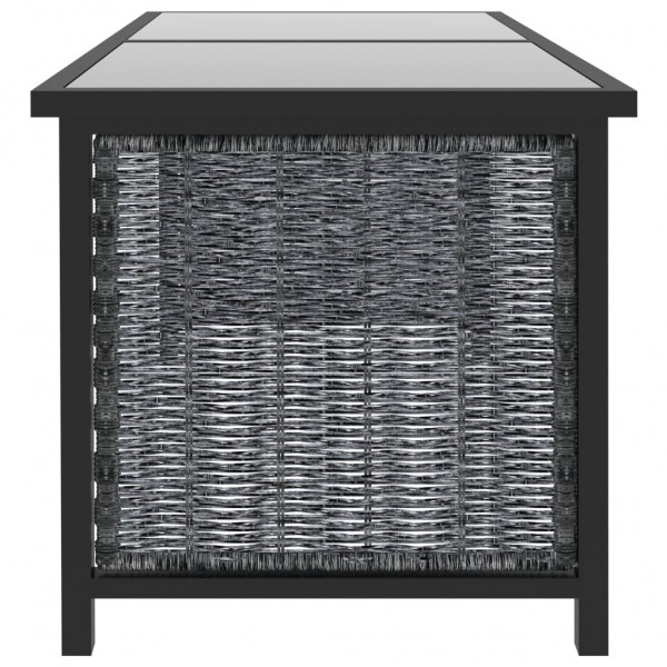 9 pcs conjunto lounge de jardim c/ almofadões vime PE antracite M 5