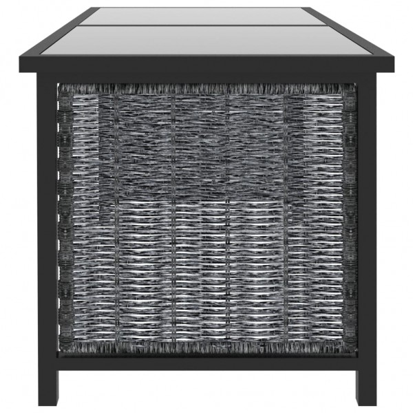 8 pcs conjunto lounge de jardim c/ almofadões vime PE antracite M 5