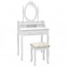 Juego de tocador y taburete madera paulownia blanco 75x69x140cm 1