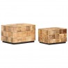 Mesas de centro 2 pcs c/ design blocos madeira mangueira áspera 4