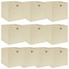Cajas de almacenaje 10 uds tela crema 32x32x32 cm 1