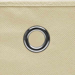 Cajas de almacenaje 10 uds tela crema 32x32x32 cm H