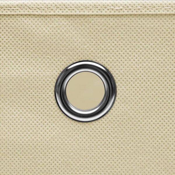 Cajas de almacenaje 10 uds tela crema 32x32x32 cm M 2