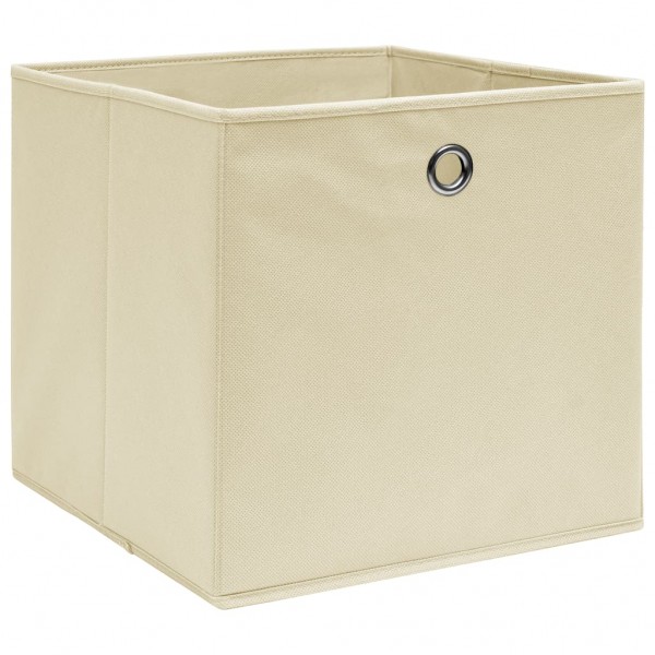 Cajas de almacenaje 10 uds tela crema 32x32x32 cm M 3