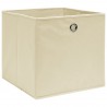 Cajas de almacenaje 10 uds tela crema 32x32x32 cm 3