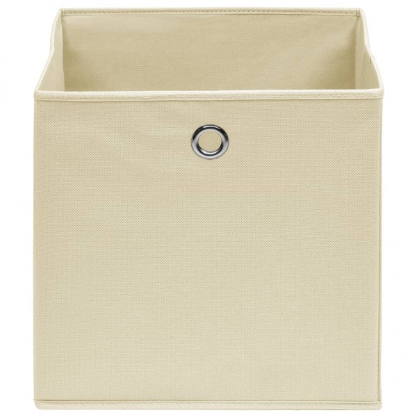 Cajas de almacenaje 10 uds tela crema 32x32x32 cm M 4