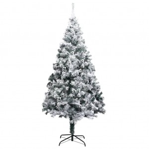 Árbol de Navidad artificial verde con nieve 180 cm H