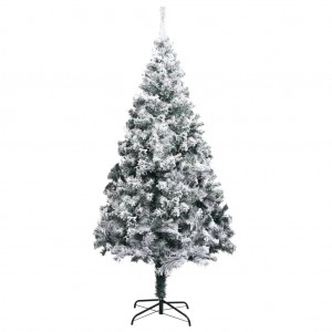 Árbol de Navidad artificial verde con nieve 240 cm H