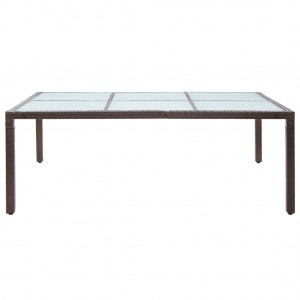 Mesa de comedor de jardín marrón 200x150x74 cm ratán sintético H