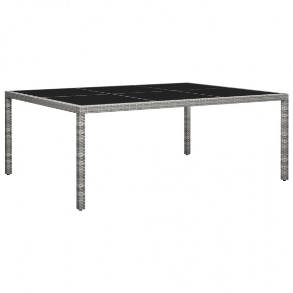 Mesa de comedor de jardín ratán sintético gris 200x150x74 cm D