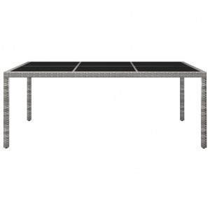 Mesa de comedor de jardín ratán sintético gris 200x150x74 cm H