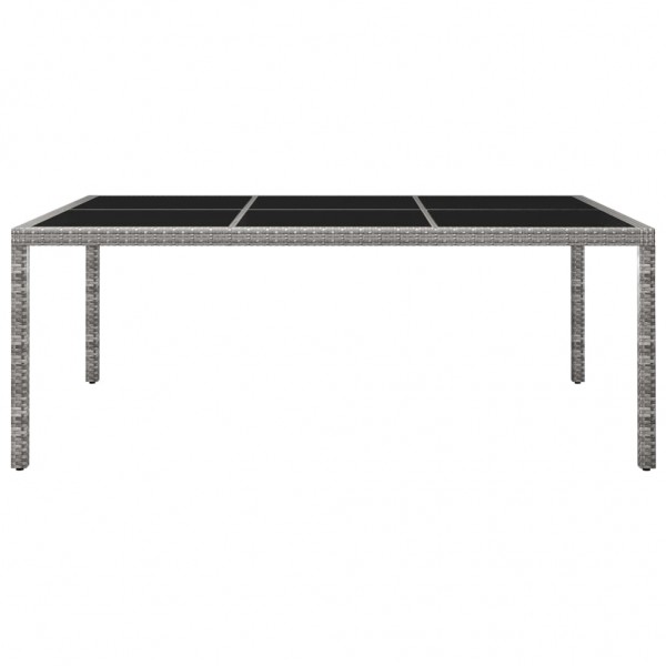 Mesa de comedor de jardín ratán sintético gris 200x150x74 cm M 2