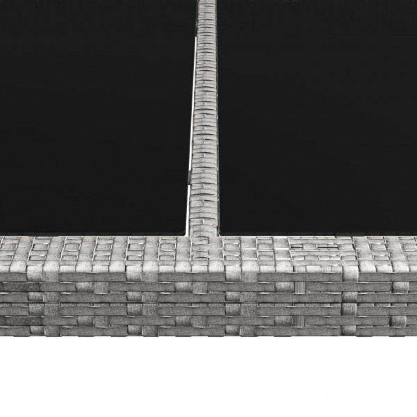 Mesa de jantar p/ exterior 200x150x74 cm vime PE cinzento M 4