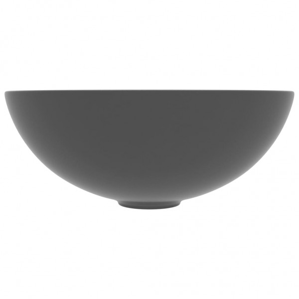 Lavabo de cuarto de baño redondo cerámica gris oscuro M 3