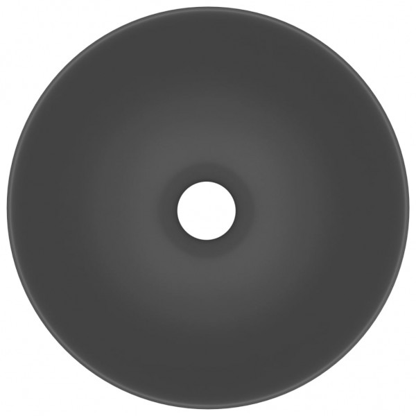 Lavatório de casa banho redondo cerâmica cinzento-escuro M 4
