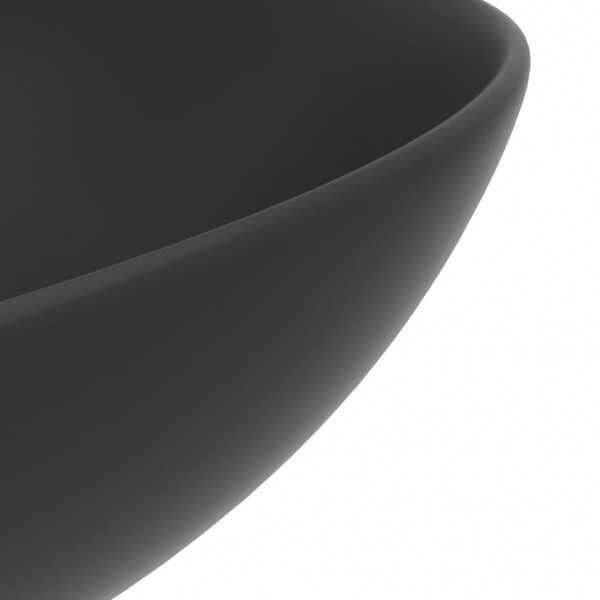 Lavabo de cuarto de baño redondo cerámica gris oscuro M 5