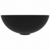 Lavabo de cuarto de baño redondo cerámica negro mate 2