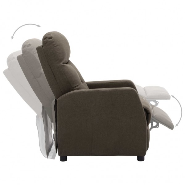 Sillón reclinable de tela gris taupe M 5
