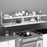 Prateleiras de parede suspensas 2 pcs 200x30 cm aço inoxidável 1