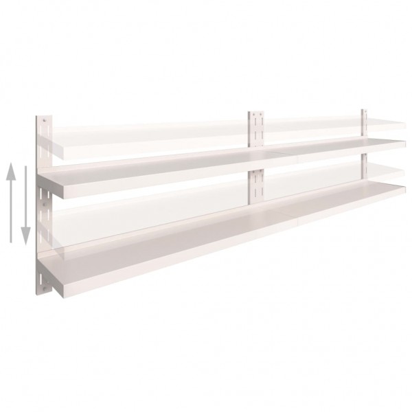 Prateleiras de parede suspensas 2 pcs 300x30 cm aço inoxidável M 3