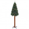 Árvore de Natal fina madeira e pinhas genuínas 180 cm PVC verde 2