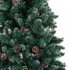 Árbol de Navidad delgado madera auténtica y piñas PVC 210 cm 4