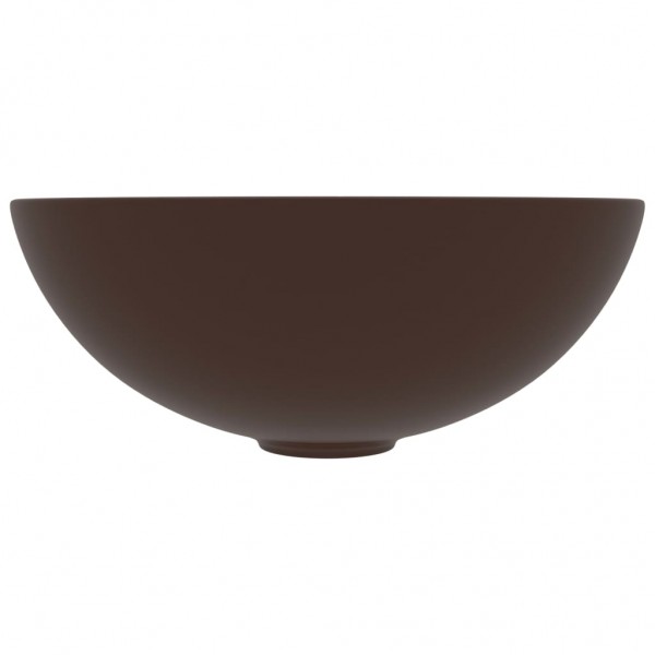 Lavabo de cuarto de baño redondo cerámica marrón oscuro M 3