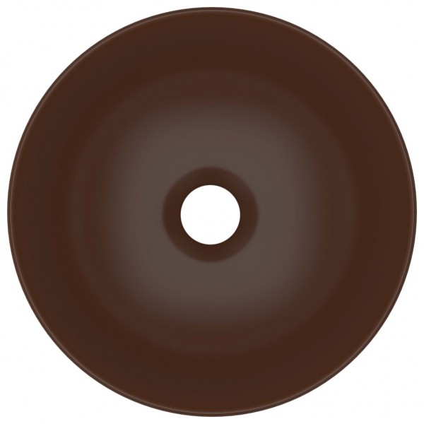 Lavatório de casa banho redondo cerâmica castanho-escuro M 4