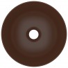 Lavabo de cuarto de baño redondo cerámica marrón oscuro 4