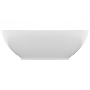 Lavatório luxuoso formato oval 40x33 cm cerâmica branco mate H