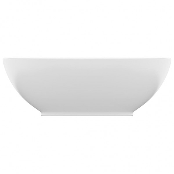 Lavatório luxuoso formato oval 40x33 cm cerâmica branco mate M 2