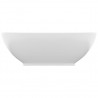 Lavatório luxuoso formato oval 40x33 cm cerâmica branco mate 2