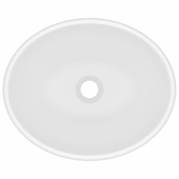 Lavatório luxuoso formato oval 40x33 cm cerâmica branco mate M 4