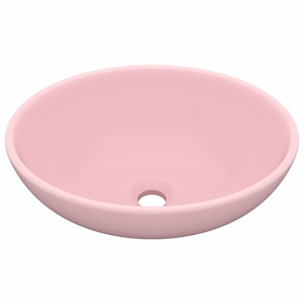 Lavabo de lujo ovalado cerámica rosa mate 40x33 cm M 2