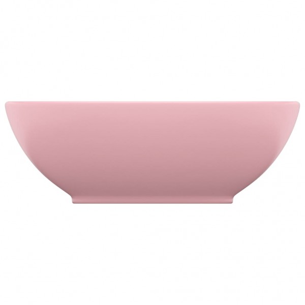 Lavabo de lujo ovalado cerámica rosa mate 40x33 cm M 3