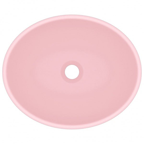 Lavabo de lujo ovalado cerámica rosa mate 40x33 cm M 4