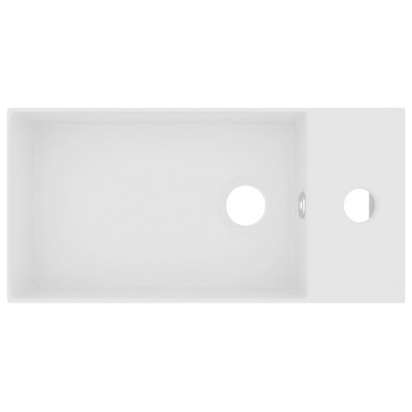 Lavabo con rebosadero cerámica blanco mate M 3