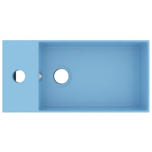 Lavabo con rebosadero cerámica azul claro M 3