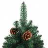 Árvore de Natal fina madeira e pinhas genuínas 210 cm PVC verde 3