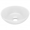 Lavabo de cuarto de baño redondo cerámica blanco mate 2