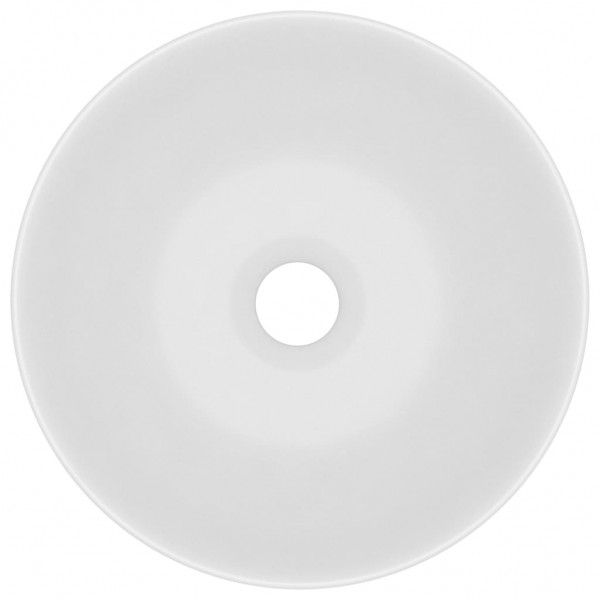 Lavatório de casa de banho redondo cerâmica branco mate M 4