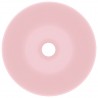 Lavabo de cuarto de baño redondo cerámica rosa mate 4