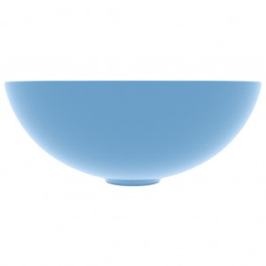 Lavabo de cuarto de baño redondo cerámica azul claro H